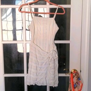 Gorgeous white dress with multi-colored stripes!